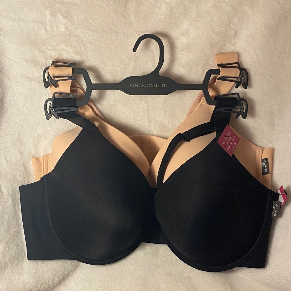 Vince Camuto NWT 2 pack Black and Tan Bras 42D